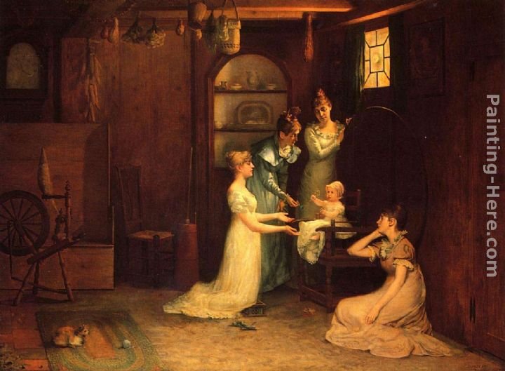 Francis Davis Millet Playing with Baby